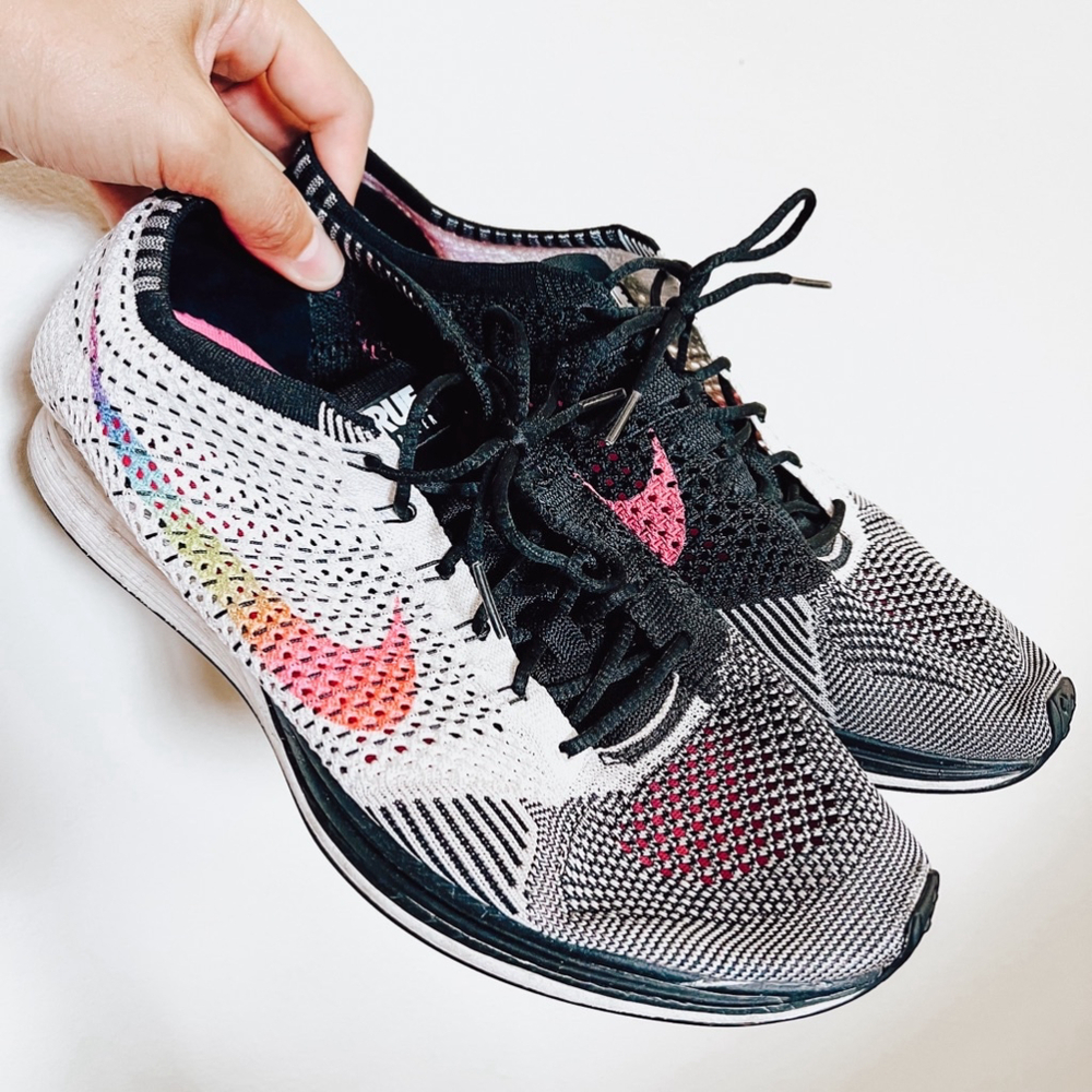Nike Men's Black/White Rainbow Pride Running Athletic Shoes Size 11